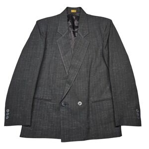 Cotler Blazer‎ Mens Large Gray Check Two Button Sport Coat Made In USA Jacket
